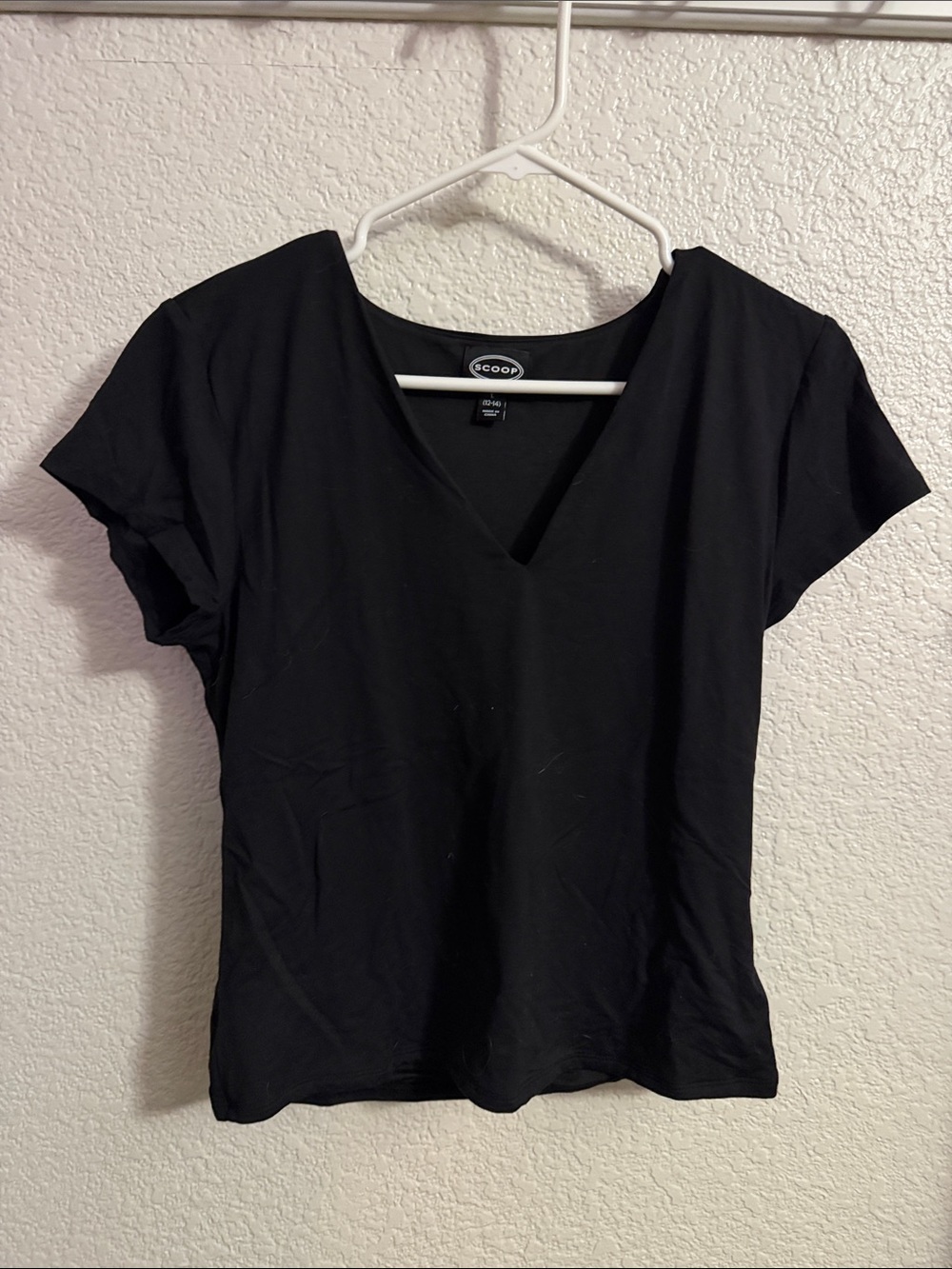 Scoop Black V-Neck Short Sleeve Tee